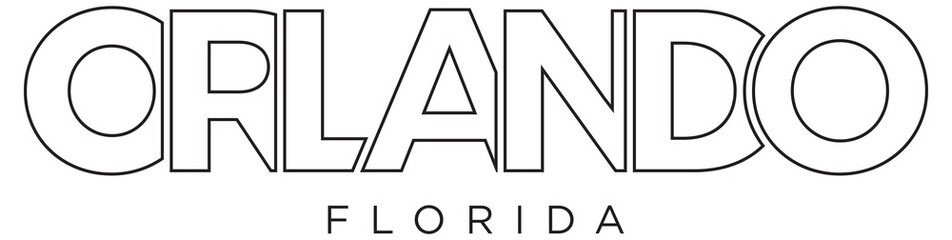 Orlando, Florida, USA typography slogan design. America logo with graphic city lettering for print and web. - obrazy, fototapety, plakaty