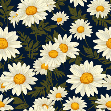 Radiant Daisy Blooms Floral Pattern