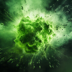 Obraz premium abstract green splash smoke background created with Generative Ai