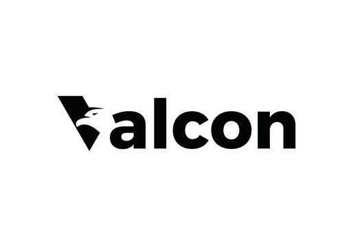 minimal valcon and letter v logo vector design.	