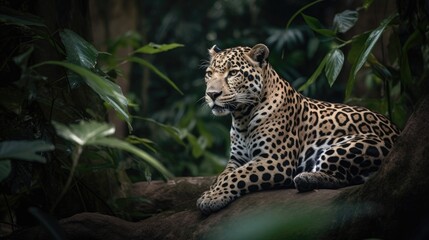 Leopard sit in the forest