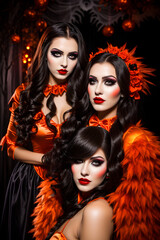 Obraz premium AI Magic Unveiled: Enchanting Halloween Transformations!
