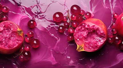  a pomegranate with some red berries on it.  generative ai