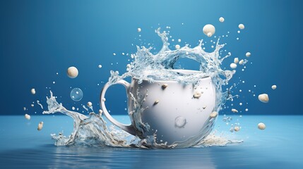 Obraz na płótnie Canvas a cup of water with a splash of water on it. generative ai