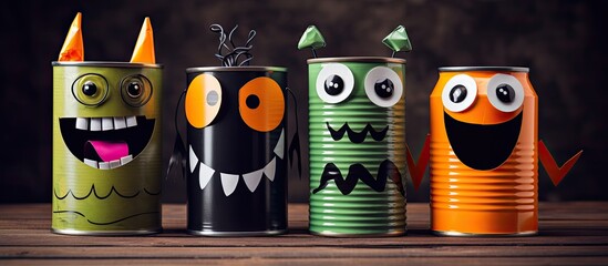 Halloween home activities for kids Cute handmade toys monster bat ghost and pumpkin from recycled...