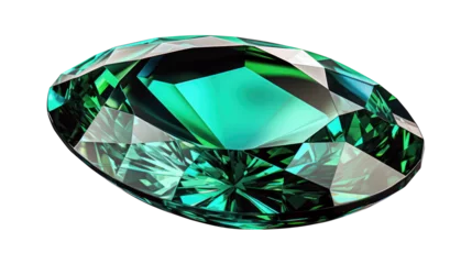 Poster Emerald green bright crystal gem gemstone isolated © Gustavo