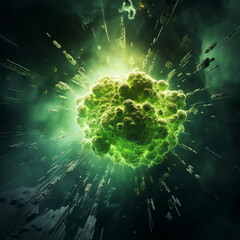 abstract green splash smoke background created with Generative Ai