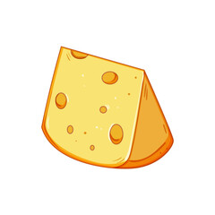 cut cheese cartoon. snack milk, dutch healthy, gouda swiss cut cheese sign. isolated symbol vector illustration