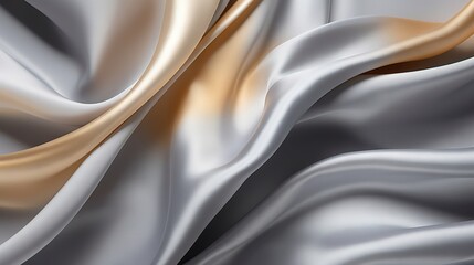  a silver and gold silk fabric with a very smooth finish.  generative ai
