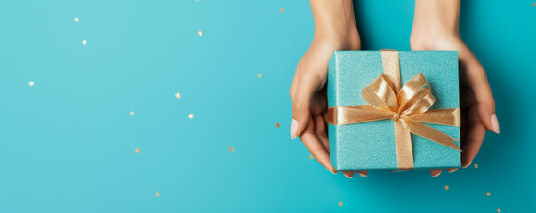 gift box in the hands of the person