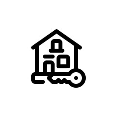 house key vector icon. real estate icon outline style. perfect use for logo, presentation, website, and more. simple modern icon design line style