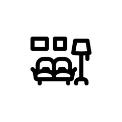 living room vector icon. real estate icon outline style. perfect use for logo, presentation, website, and more. simple modern icon design line style