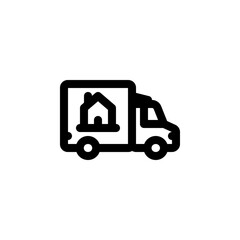 moving house vector icon. real estate icon outline style. perfect use for logo, presentation, website, and more. simple modern icon design line style