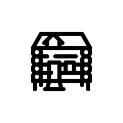 wood cabin vector icon. real estate icon outline style. perfect use for logo, presentation, website, and more. simple modern icon design line style