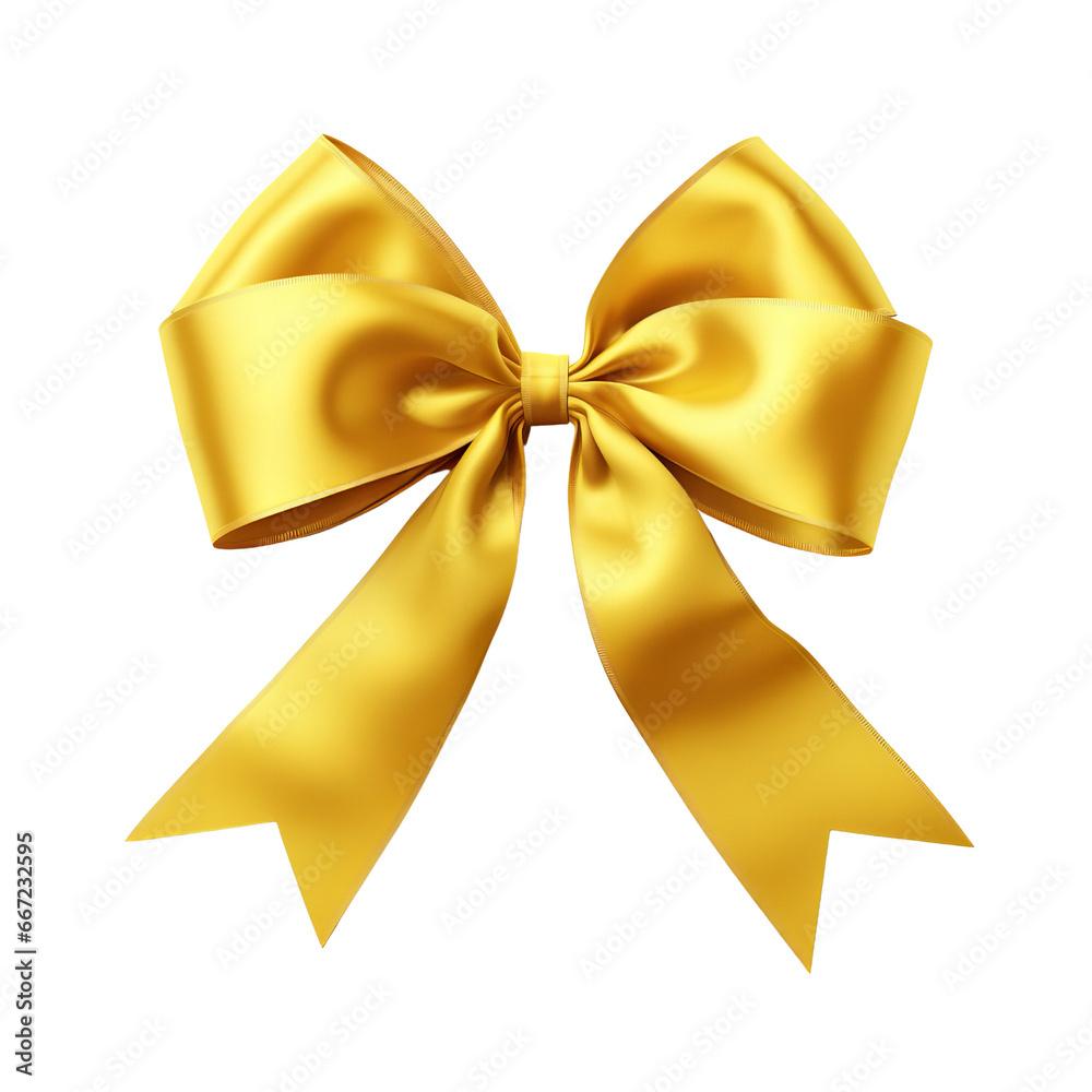 Canvas Prints Yellow ribbon and bow with gold clip art