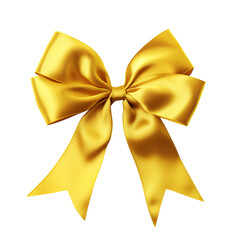 Yellow ribbon and bow with gold clip art