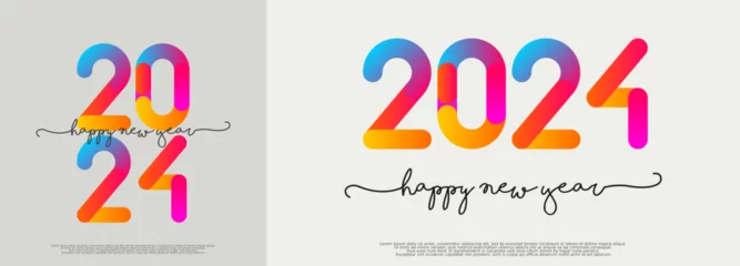 Fotobehang 2024 - happy new year 2024 - best wishes 2024 © guillaume_photo