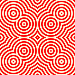 Crossing circles, rhombuses ornament. Linear pattern. Abstract background. Rings vector. Geometric illustration. Rounded figures.