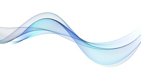 Smooth wavy blue lines in the form of abstract waves
