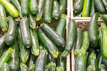 background of zucchini in a store
