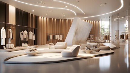 3d render of interior of the museum of ancient Egypt. Luxury and elegant design.