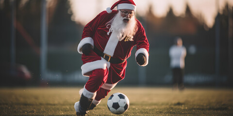santa claus playing soccer © Demencial Studies