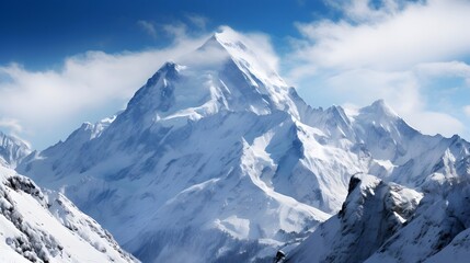 Panoramic view of the Mont Blanc massif, Chamonix, France - obrazy, fototapety, plakaty
