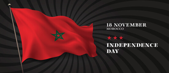 Morocco independence day vector banner, greeting card.