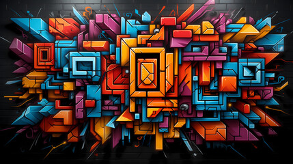 a neon Graffiti wallpaper on an urban wall