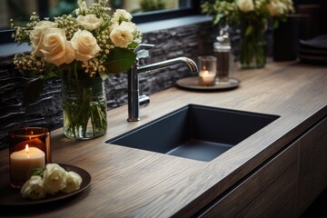 stock photo of inside home view sink close up