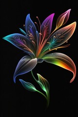 Colorful glass flowers with delicate colors