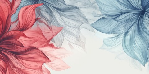 Beautiful abstract red and blue pencil drawing floral design background. beautiful Generative AI AIG32