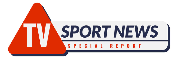 Tv sport news banner. Special report label