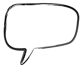 Chat message grunge sketch. Comic speech bubble