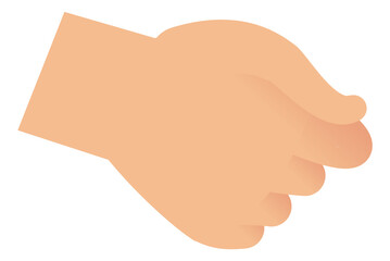 Holding hand gesture. Closed fist flat icon