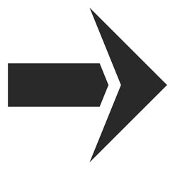 Black direction pointer. Arrow symbol. Interface element