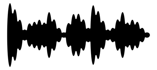 Sound wave icon. Black audio amplitude symbol - obrazy, fototapety, plakaty