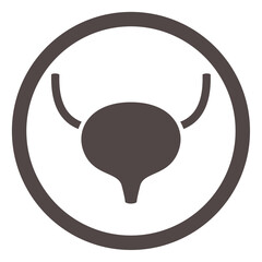 Bladder black icon. Human organ round symbol