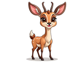 cute antelope cartoon style animal drawing