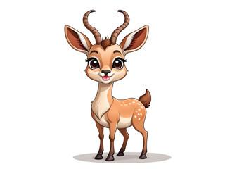 cute antelope cartoon style animal drawing