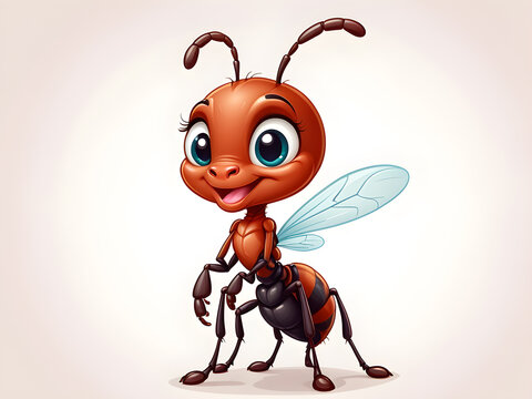 cute ant cartoon style animal illustration 