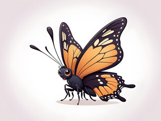 cute butterfly cartoon style animal illustration