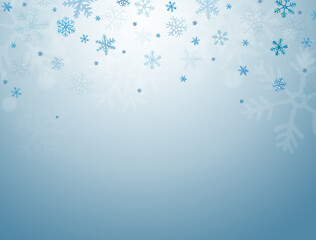 winter background with falling snowflakes and copy space