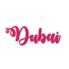 Dubai typography vector on white background.