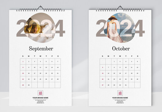 Boho Style Wall Calendar 2024 Layout