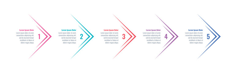 arrow sign infographic template. five step briefing template. annual report, magazine, business, web, internet infographic template