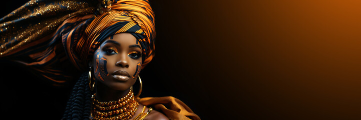 black woman with traditional african headdress