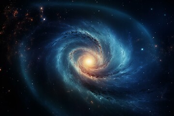 A beautiful spiral galaxy in the night sky. Generative AI