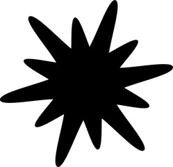 Black star vector icon. Silhouette star for craft. Christmas star design