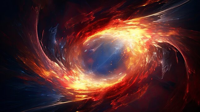 Abstract fire ring background, eye on fire
